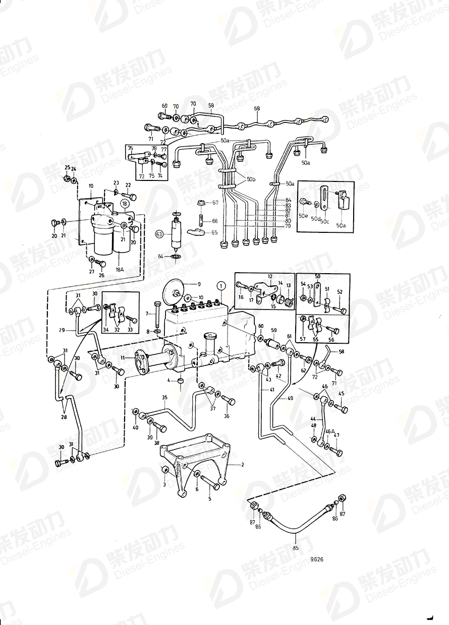 VOLVO Oil pressure pipe 862179 Drawing